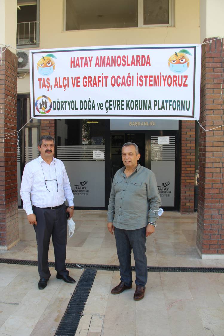 HBB MECLİS ÜYELERİ ALÇI VE GRAFİT OCAĞINA KARŞI PANKART ASTI BROŞÜR DAĞITTI
